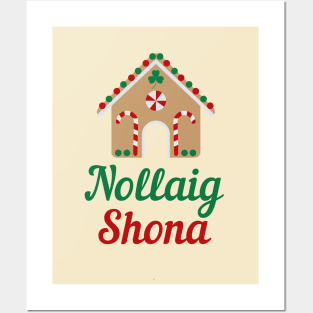 Irish Christmas Gift Nollaig Shona Irish Gaeilge Design Posters and Art